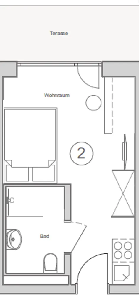 1 Zimmer Wohnung mit 21 m² in Stuttgart – Bild 2