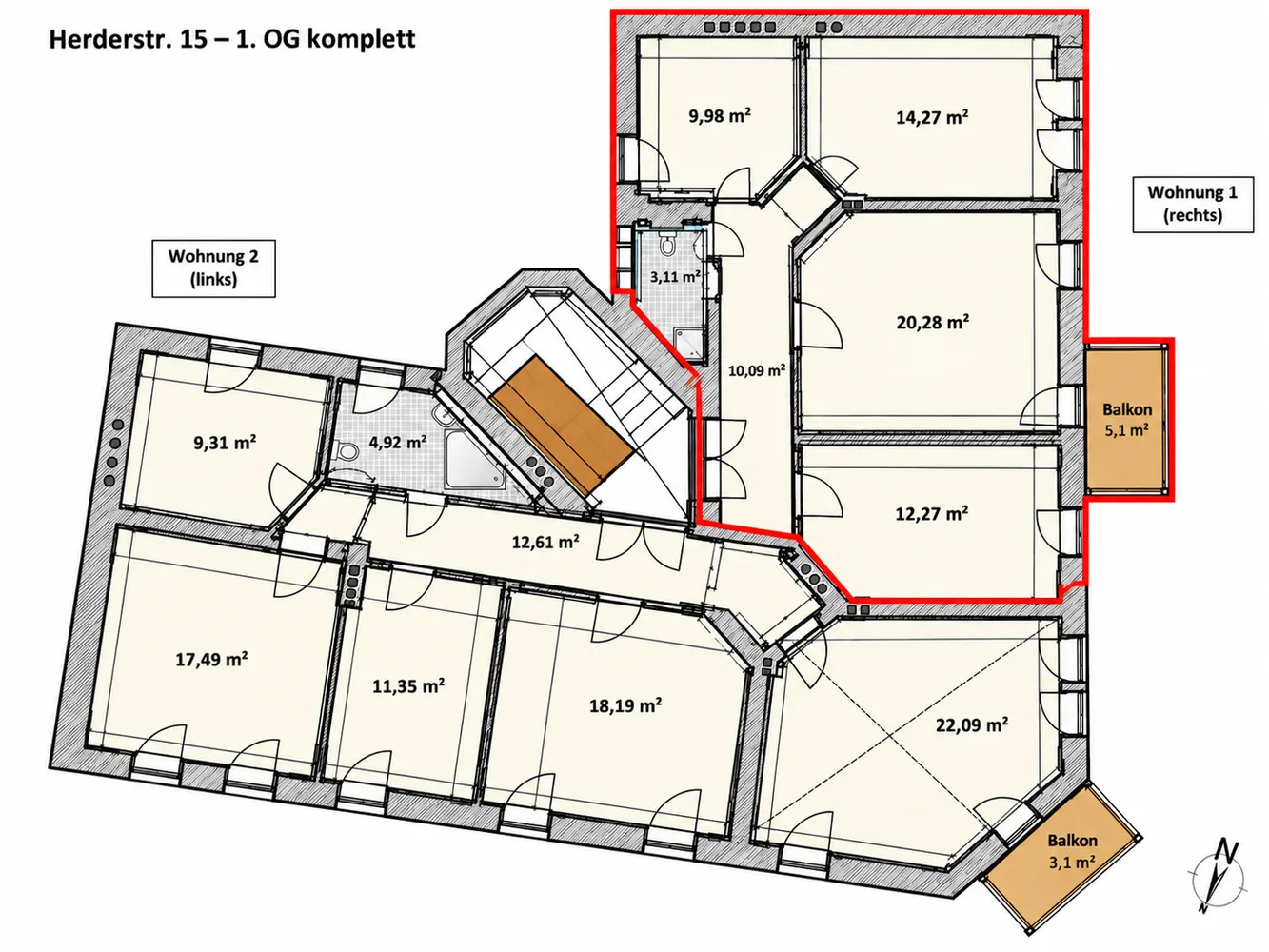 3 Zimmer Wohnung mit 73 m² in Wiesbaden – Bild 9