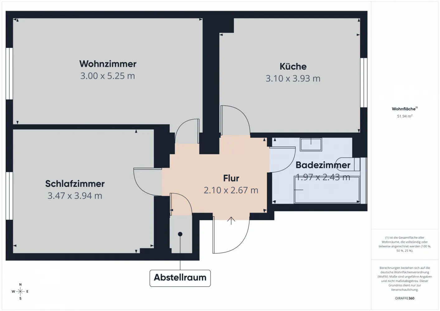 2 Zimmer Wohnung mit 53 m² in Chemnitz – Bild 2