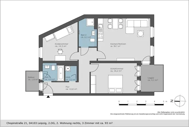3 Zimmer Wohnung mit 90 m² in Leipzig – Bild 7