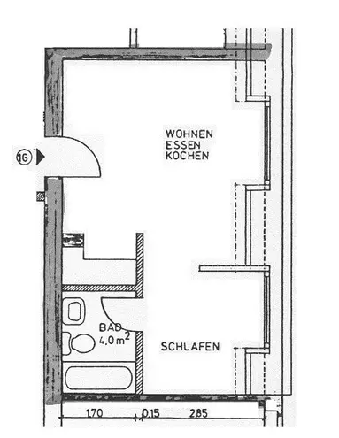 1 Zimmer Wohnung mit 33 m² in Halle (Saale) – Bild 2