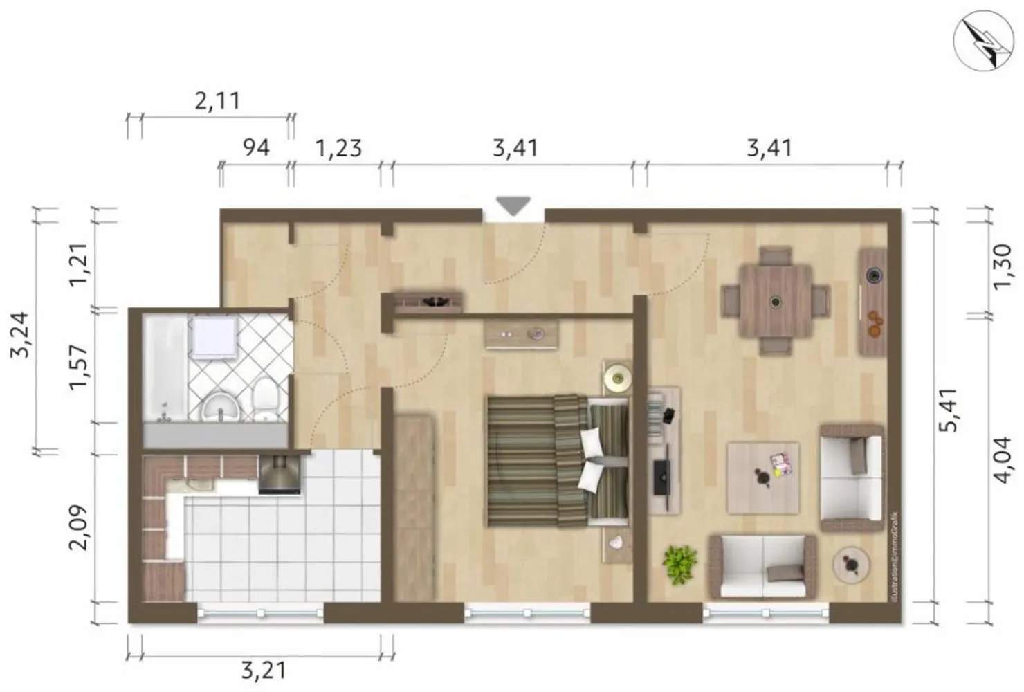 2 Zimmer Wohnung mit 53 m² in Hoyerswerda – Bild 1