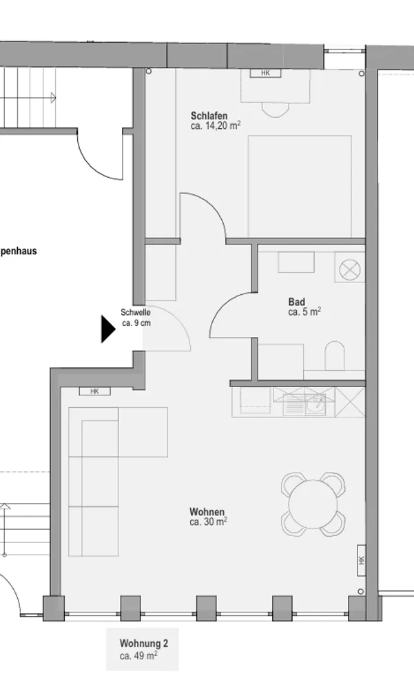 2 room apartment with 49 m² in Düsseldorf – Photo 7