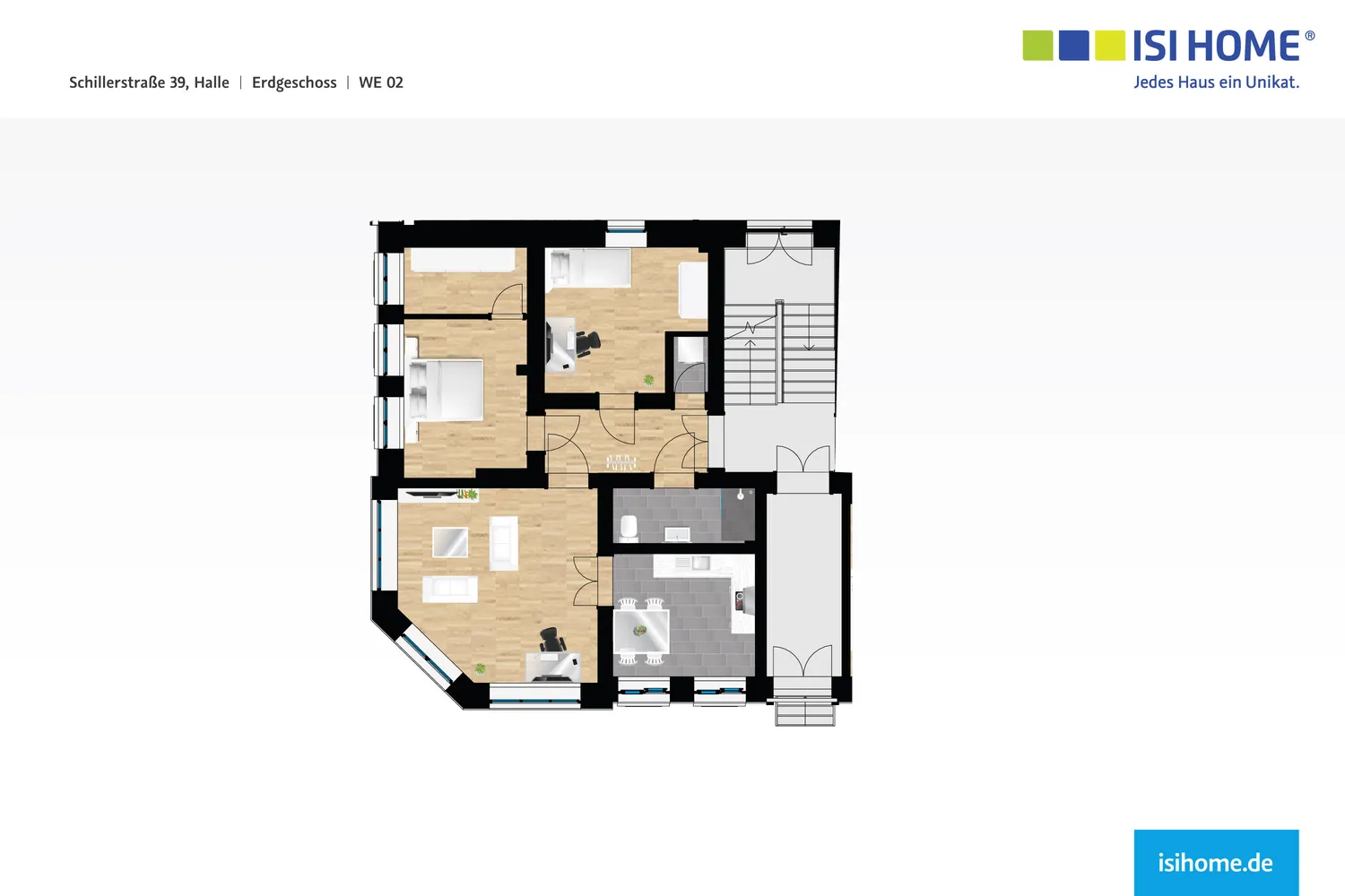 3 Zimmer Wohnung mit 71 m² in Halle (Saale) – Bild 1