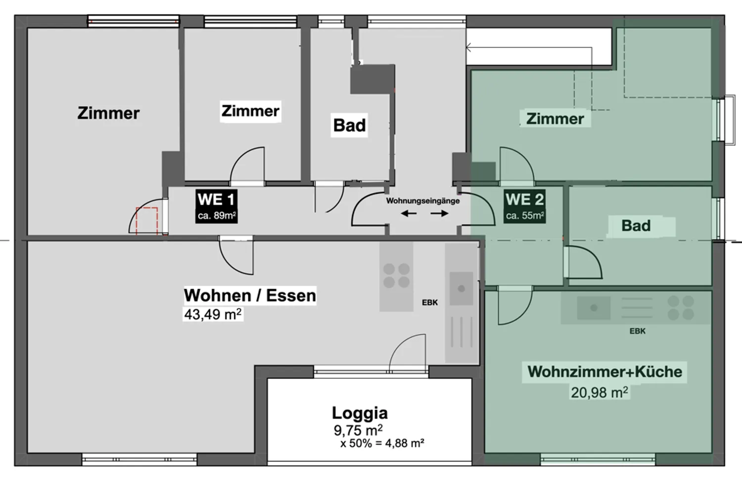 2 Zimmer Wohnung mit 55 m² in Hamburg – Bild 3