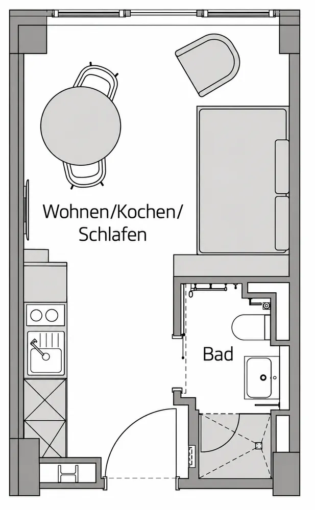 1 Zimmer Wohnung mit 22 m² in Frankfurt am Main – Bild 6