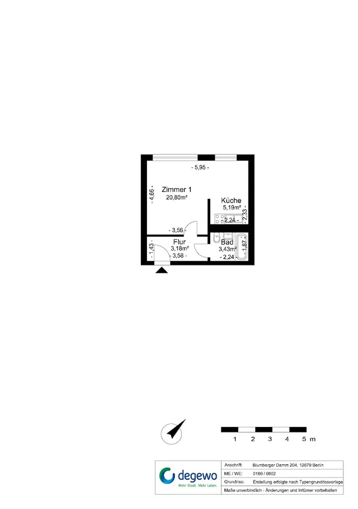 1 Zimmer Wohnung mit 33 m² in Berlin – Bild 5