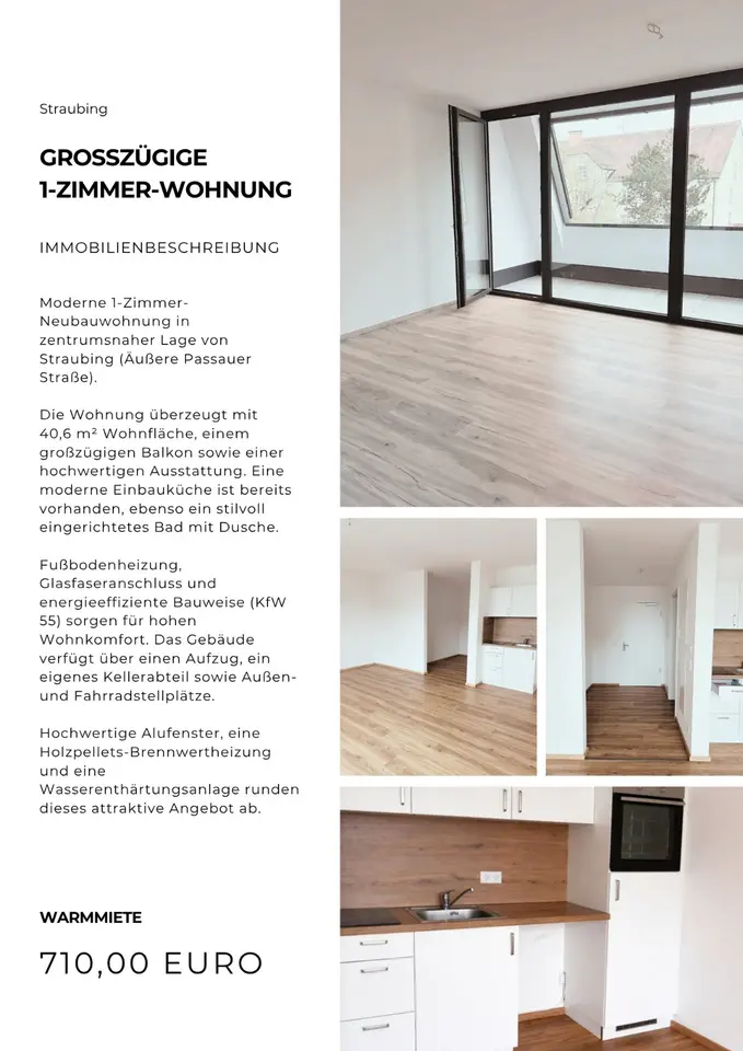 2 Zimmer Wohnung mit 41 m² in Straubing – Bild 1