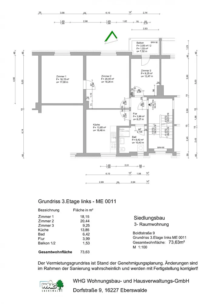 3 room apartment with 74 m² in Eberswalde – Photo 2