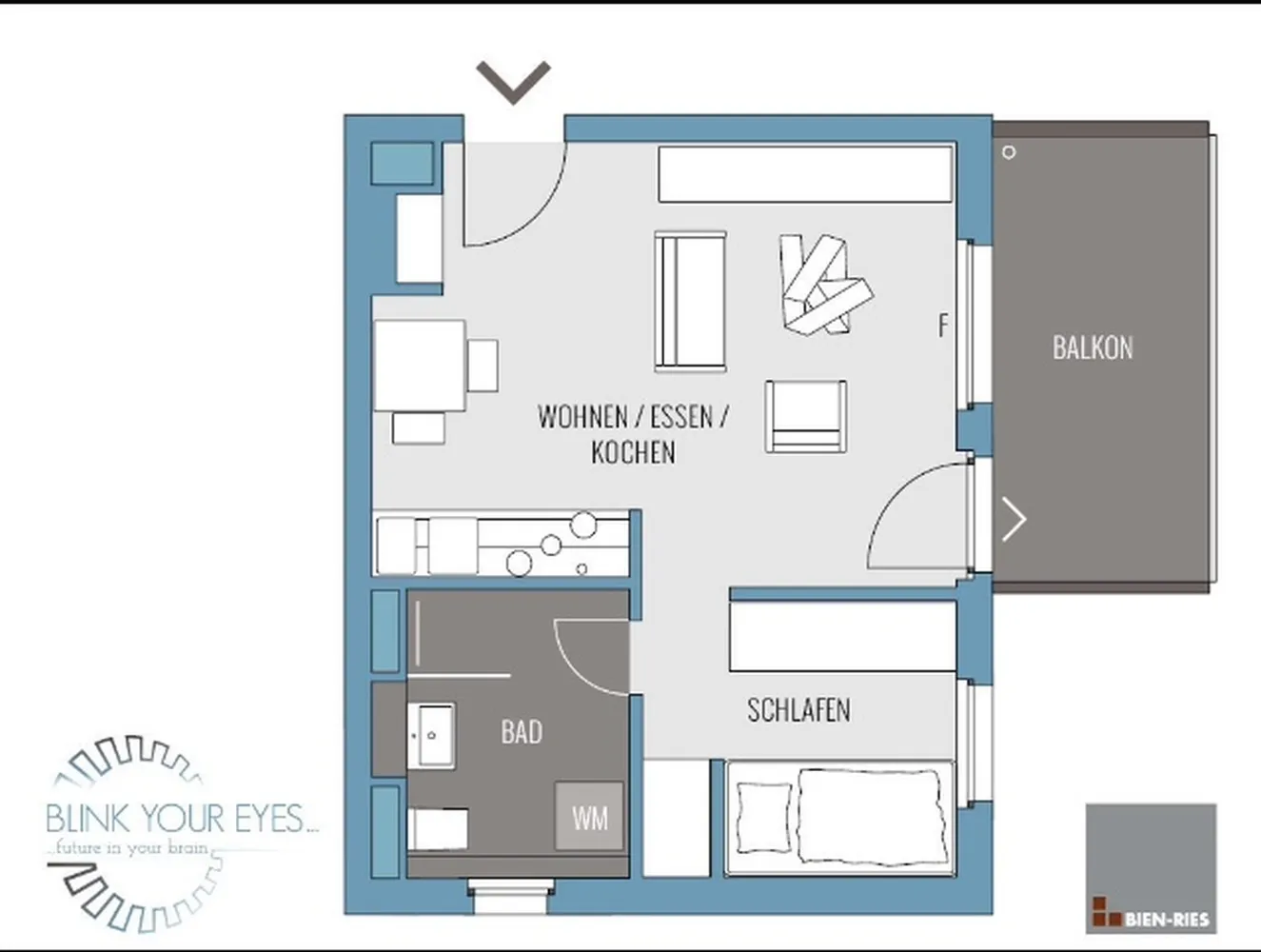 2 room apartment with 35 m² in Frankfurt am Main – Photo 8