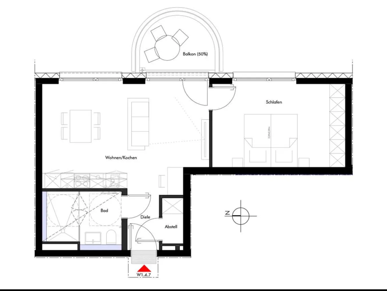 2 Zimmer Wohnung mit 55 m² in München – Bild 4