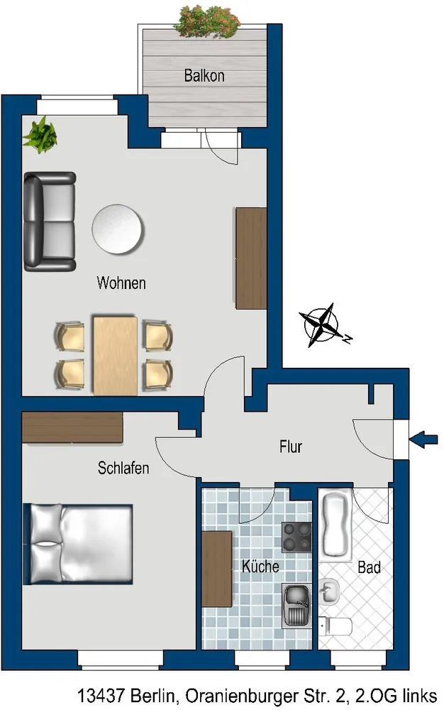 2 Zimmer Wohnung mit 59 m² in Berlin – Bild 2