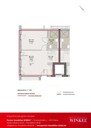 2 Zimmer Wohnung mit 45 m² in Bonn – Bild 10