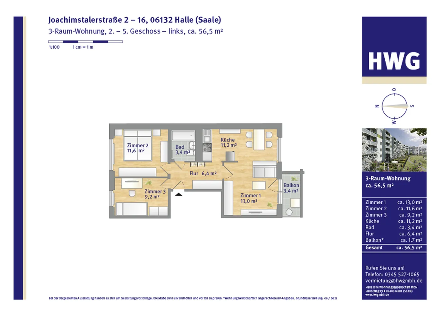 3 Zimmer Wohnung mit 57 m² in Halle (Saale) – Bild 8