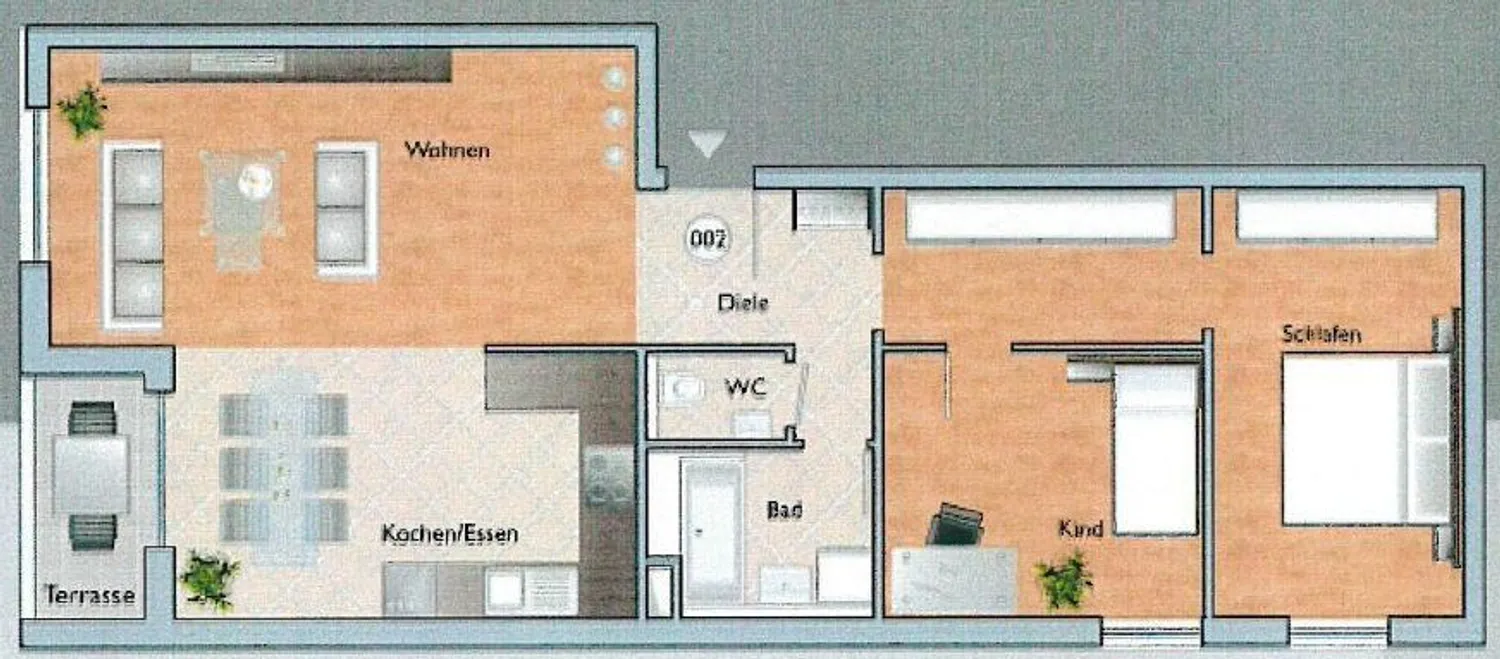 3 Zimmer Wohnung mit 86 m² in Karlsruhe – Bild 2