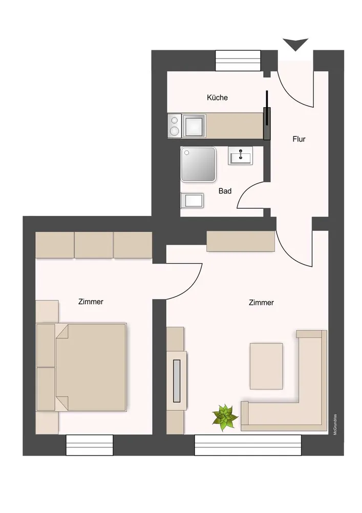2 room apartment with 42 m² in Dresden – Photo 5