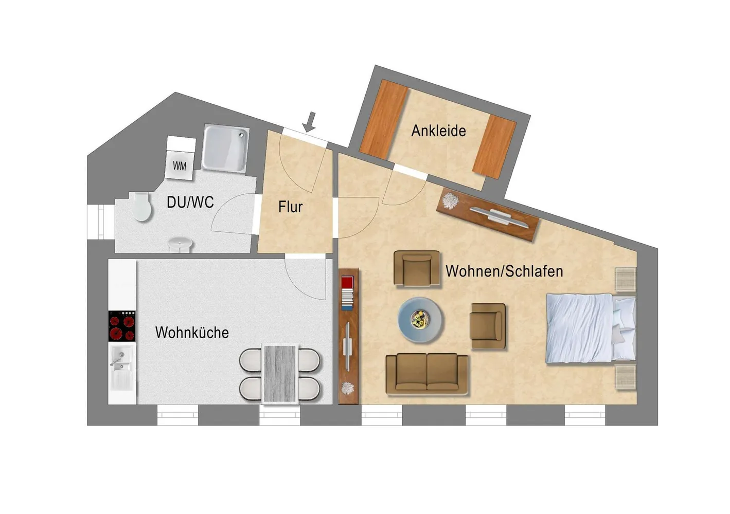 1 Zimmer Wohnung mit 50 m² in Dresden – Bild 2