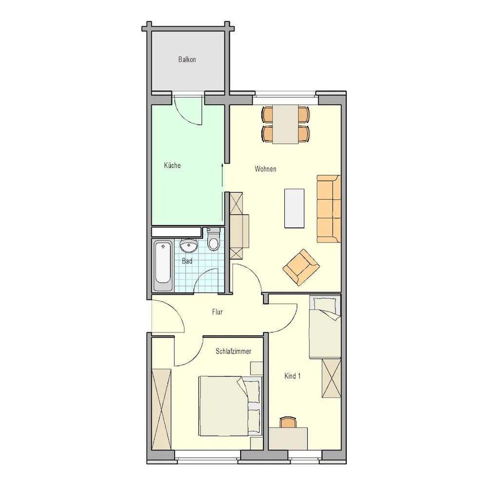 3 Zimmer Wohnung mit 62 m² in Rostock – Bild 4