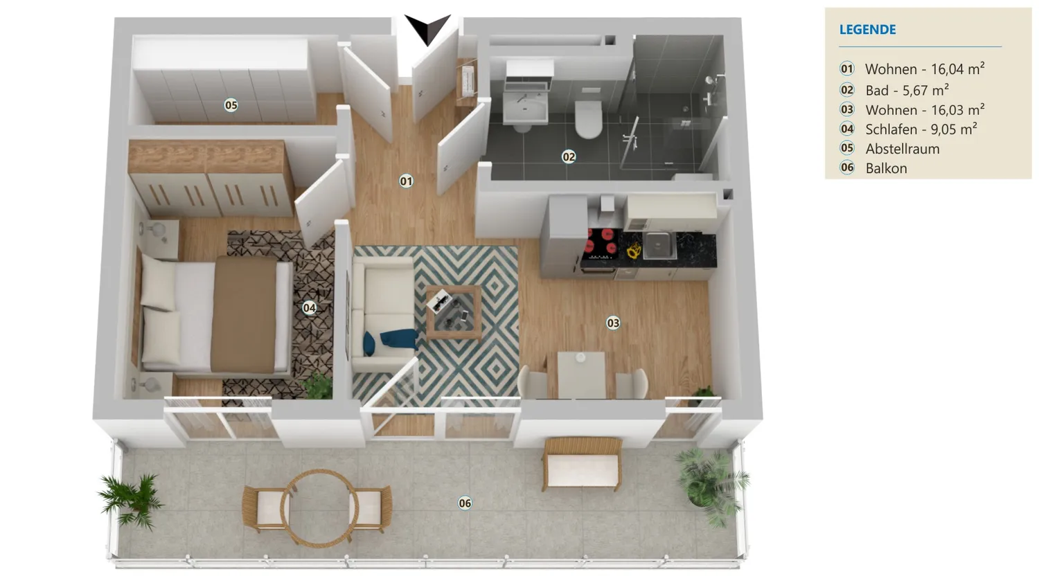 3 room apartment with 34 m² in Dortmund – Photo 2