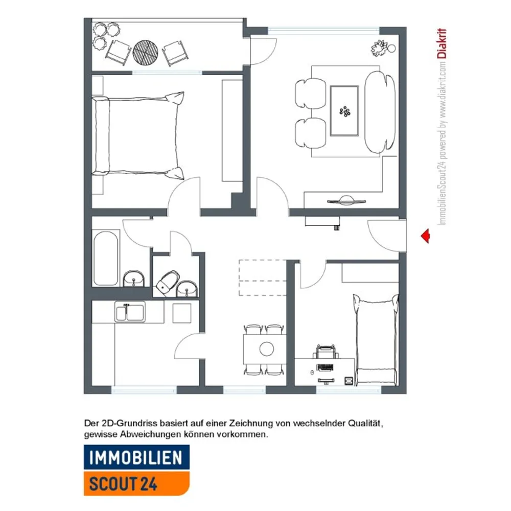 3 Zimmer Wohnung mit 72 m² in Kassel – Bild 2