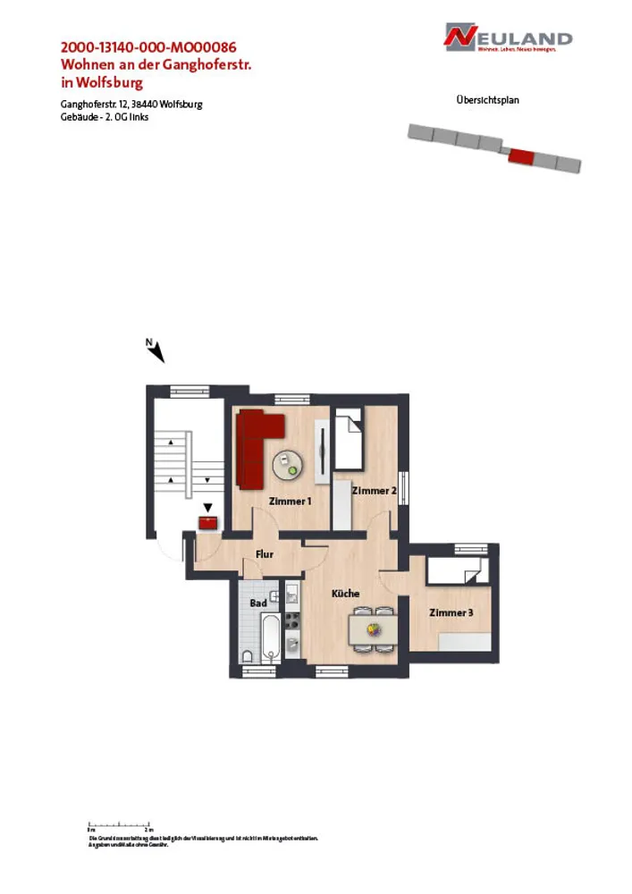 3 Zimmer Wohnung mit 56 m² in Wolfsburg – Bild 5