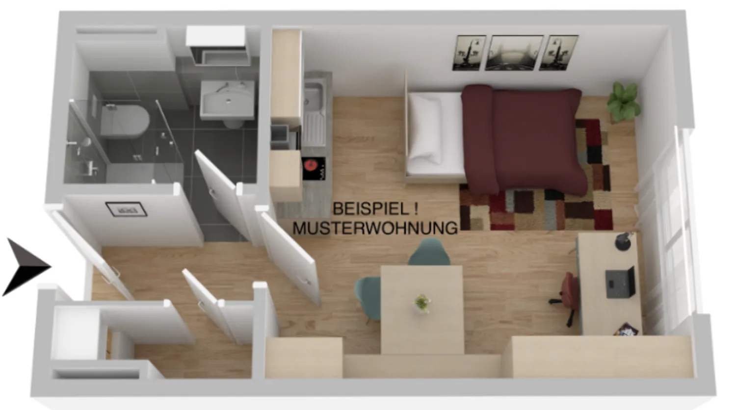1 Zimmer Wohnung mit 24 m² in Braunschweig – Bild 1