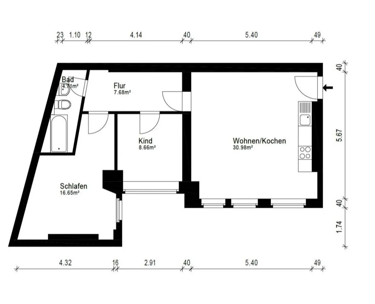 3 Zimmer Wohnung mit 72 m² in Berlin – Bild 3