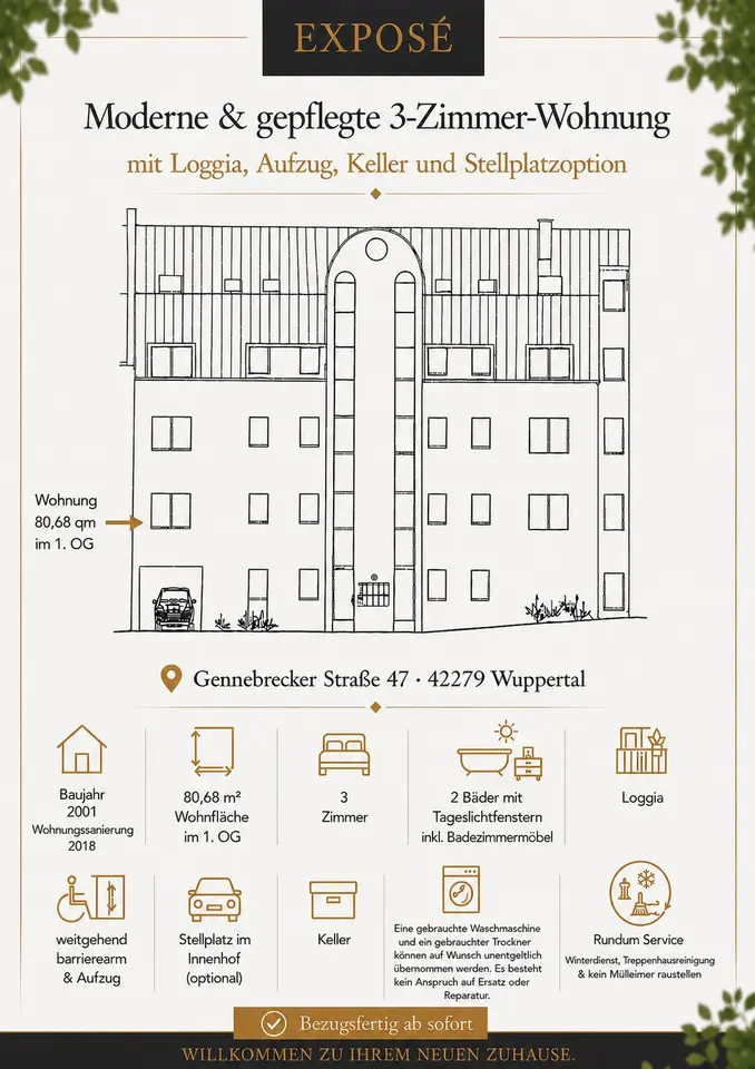 3 Zimmer Wohnung mit 81 m² in Wuppertal – Bild 3