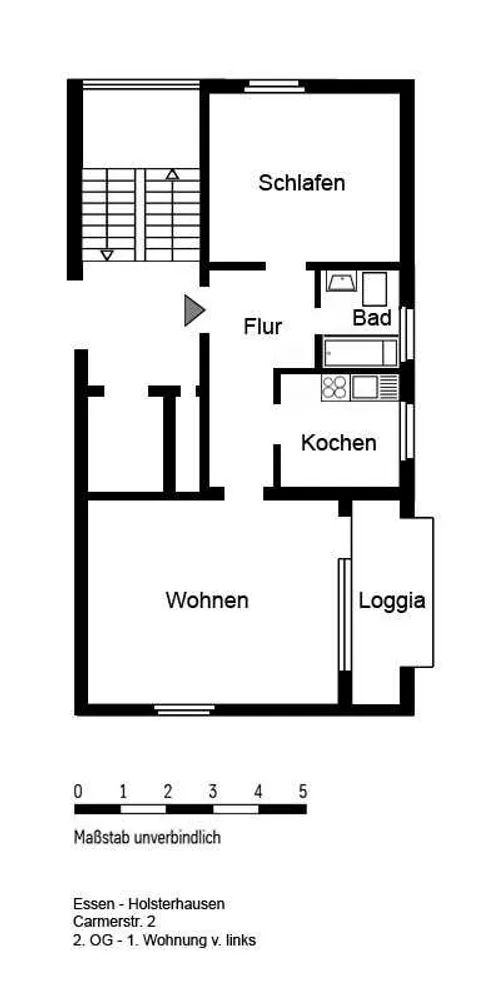2 Zimmer Wohnung mit 58 m² in Essen – Bild 2