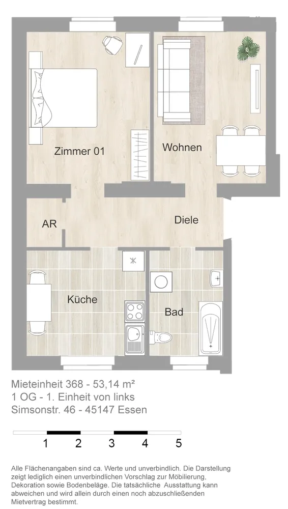 2 Zimmer Wohnung mit 53 m² in Essen – Bild 3