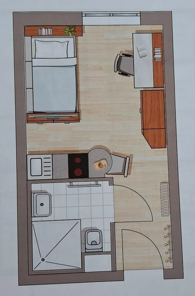1 Zimmer Wohnung mit 21 m² in Augsburg – Bild 2