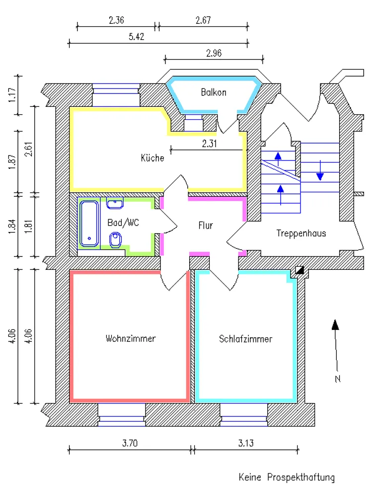 2 room apartment with 51 m² in Chemnitz – Photo 2