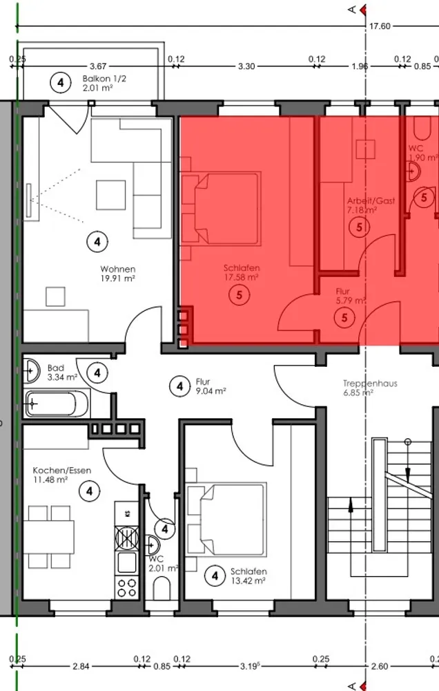 3 Zimmer Wohnung mit 60 m² in München – Bild 9