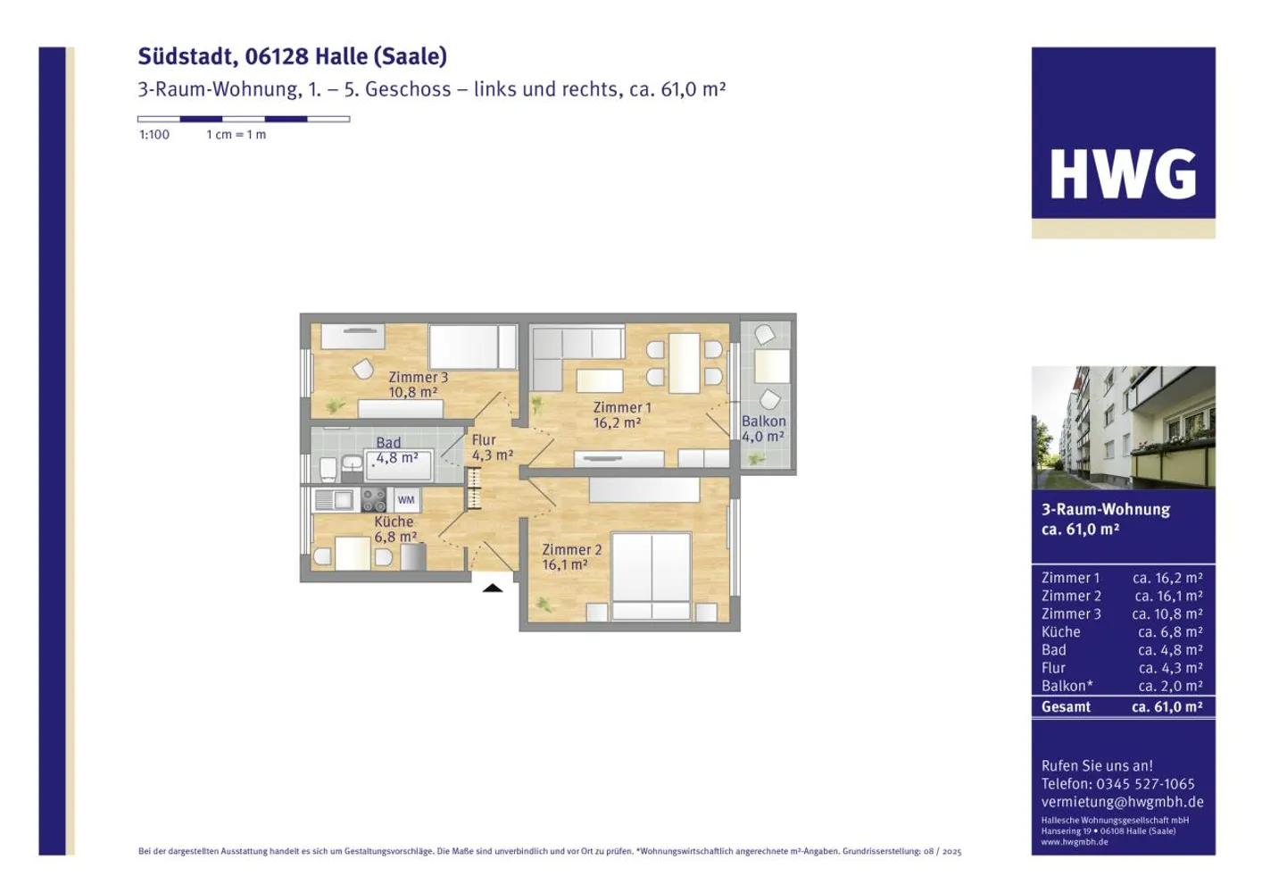 3 Zimmer Wohnung mit 61 m² in Halle (Saale) – Bild 6