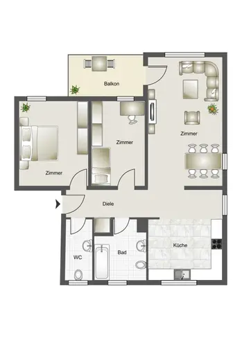 3 Zimmer Wohnung mit 76 m² in Bochum – Bild 3