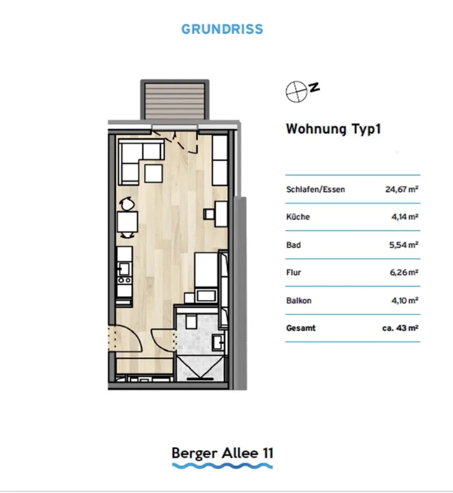 1 Zimmer Wohnung mit 43 m² in Düsseldorf – Bild 8