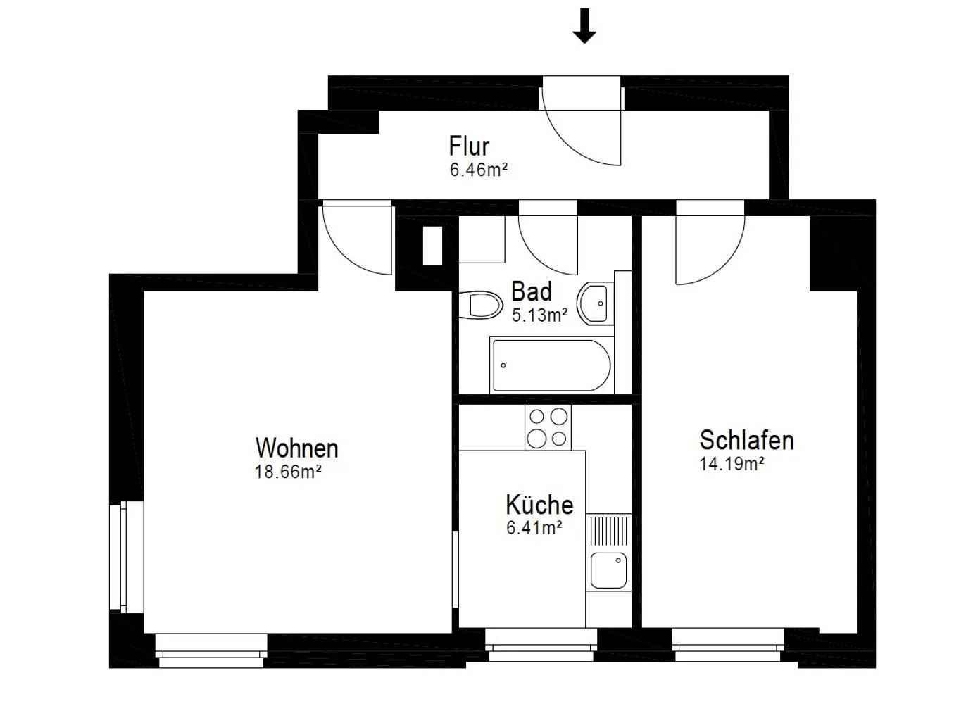 2 Zimmer Wohnung mit 55 m² in Berlin – Bild 4