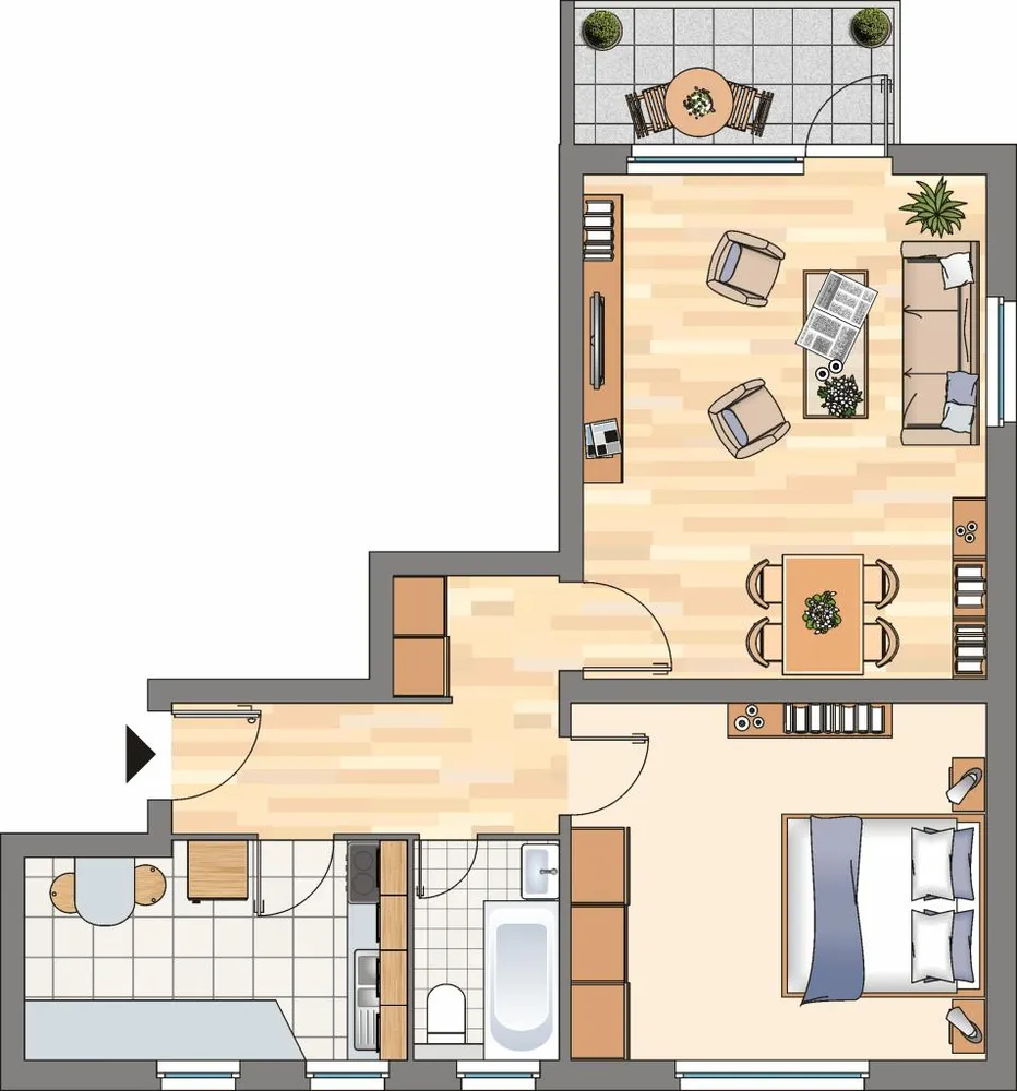 2 Zimmer Wohnung mit 52 m² in Flensburg – Bild 2