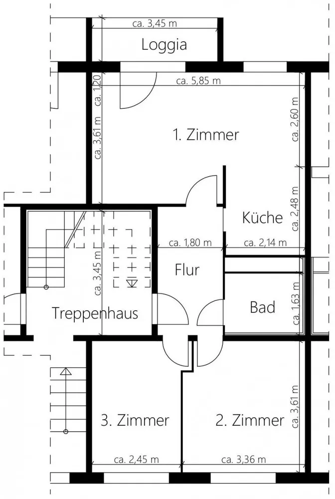 3 Zimmer Wohnung mit 57 m² in Cottbus – Bild 2