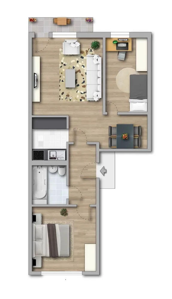3 Zimmer Wohnung mit 56 m² in Chemnitz – Bild 3
