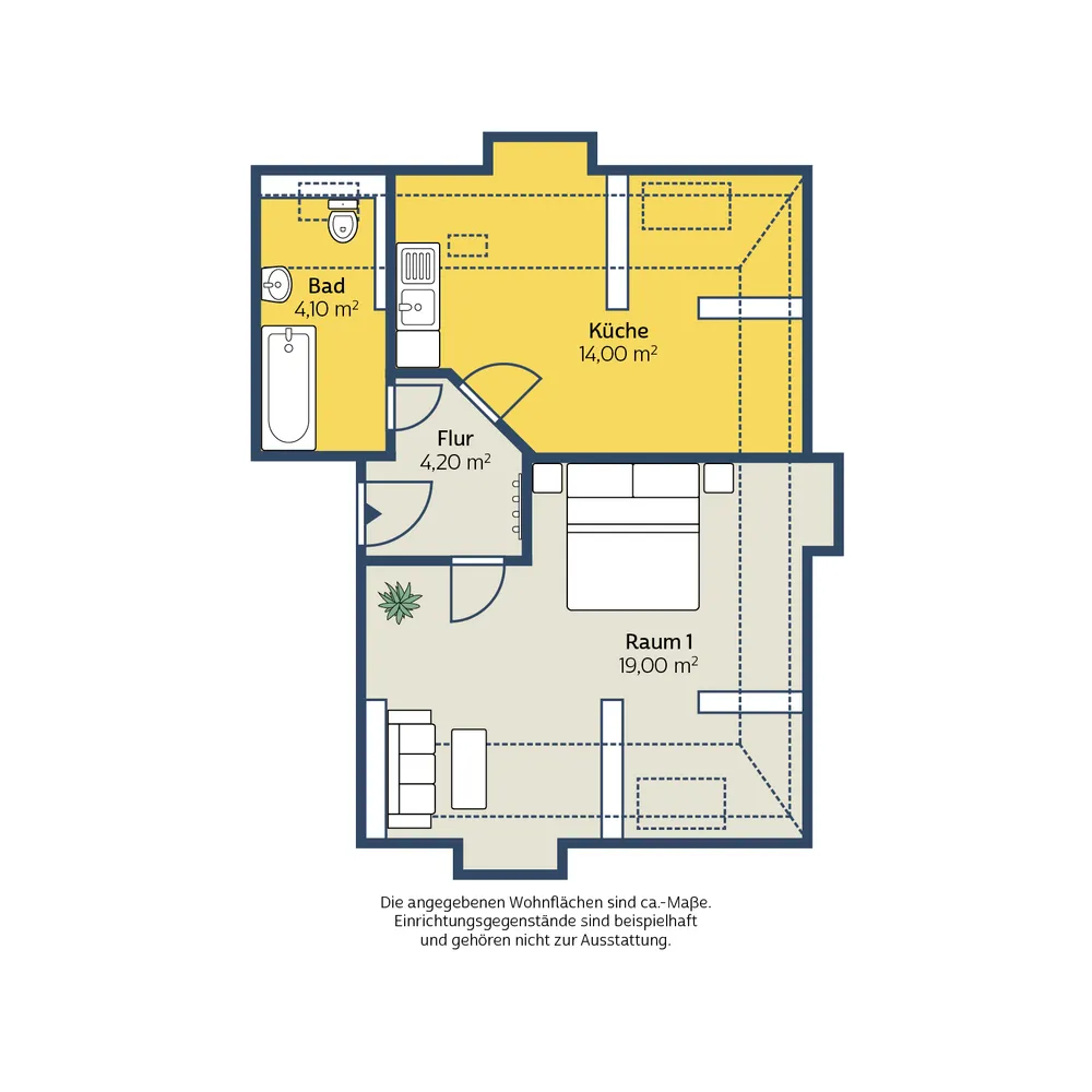 1 Zimmer Wohnung mit 41 m² in Leipzig – Bild 2