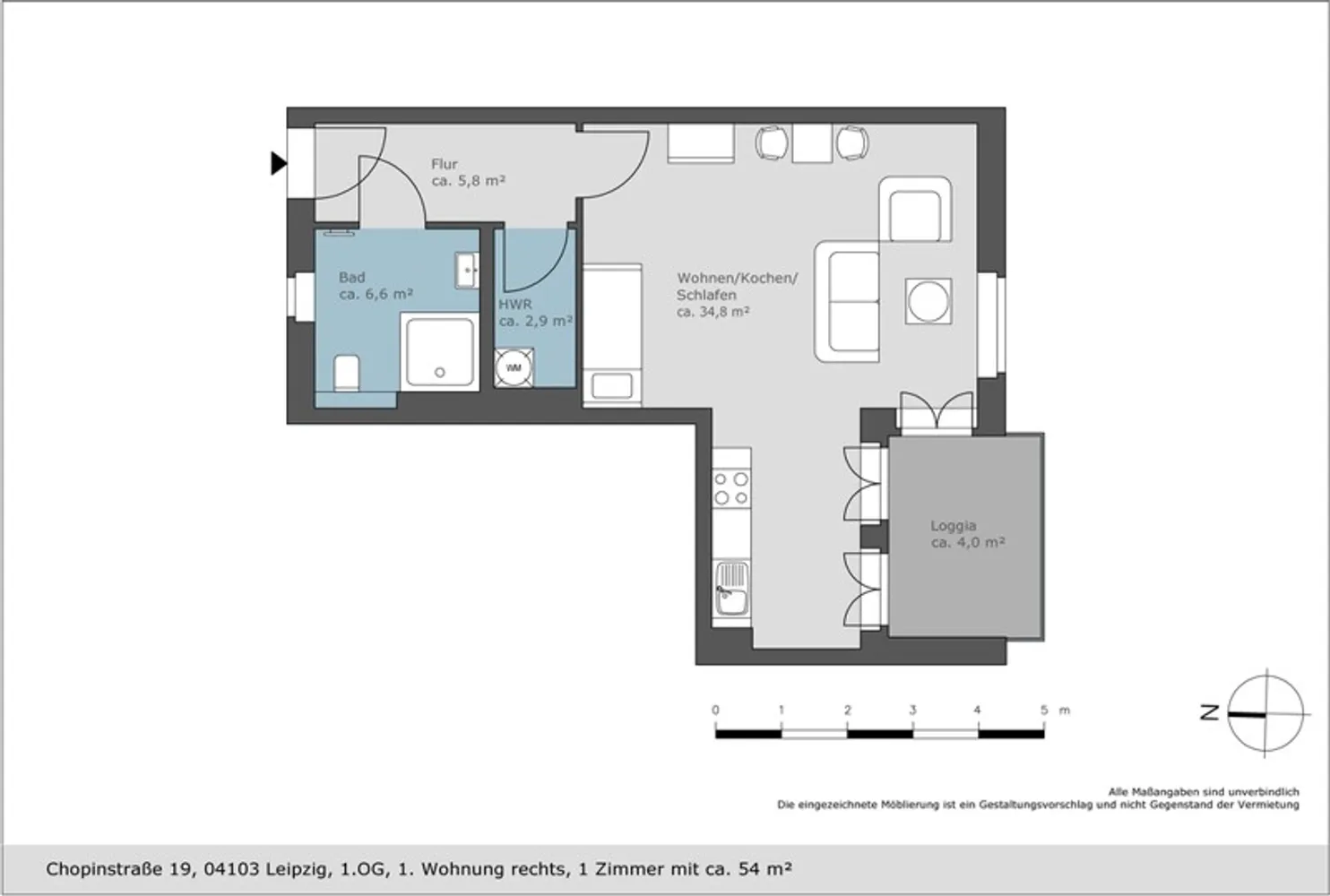 1 Zimmer Wohnung mit 54 m² in Leipzig – Bild 5