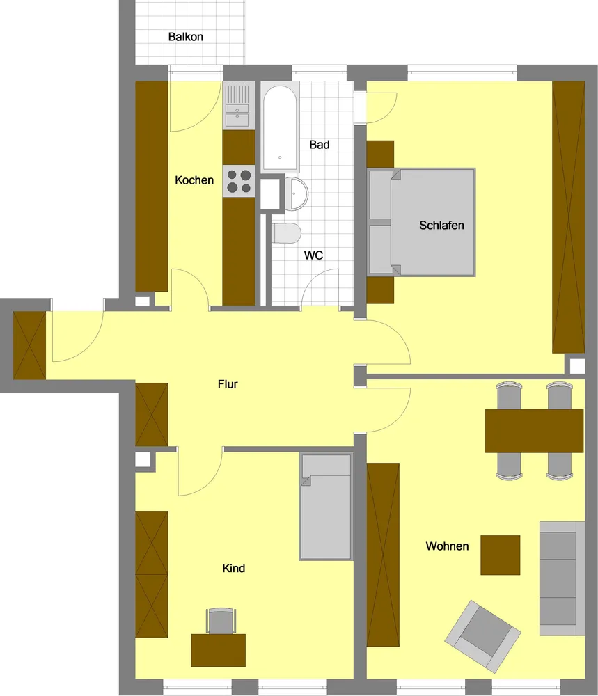 3 Zimmer Wohnung mit 87 m² in Dortmund – Bild 2