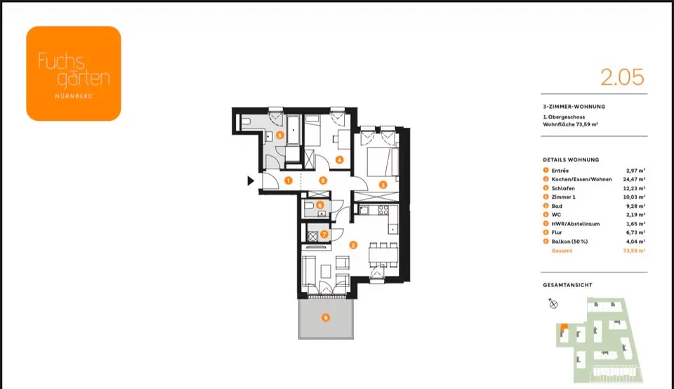 3 Zimmer Wohnung mit 73 m² in Nürnberg – Bild 5