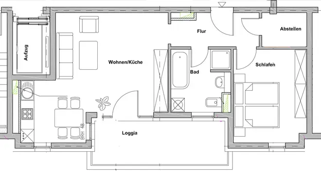 2 Zimmer Wohnung mit 63 m² in Leipzig – Bild 2