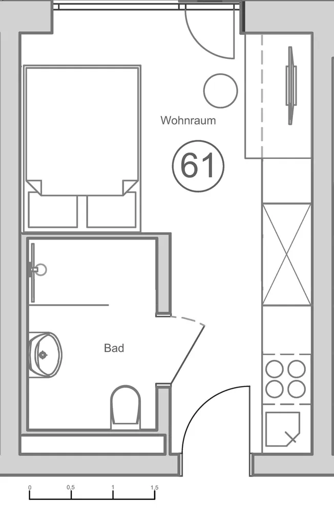 1 Zimmer Wohnung mit 17 m² in Stuttgart – Bild 7