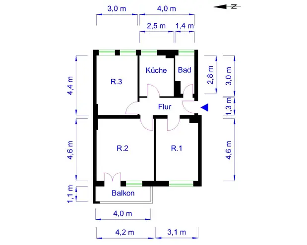 3 Zimmer Wohnung mit 65 m² in Magdeburg – Bild 3