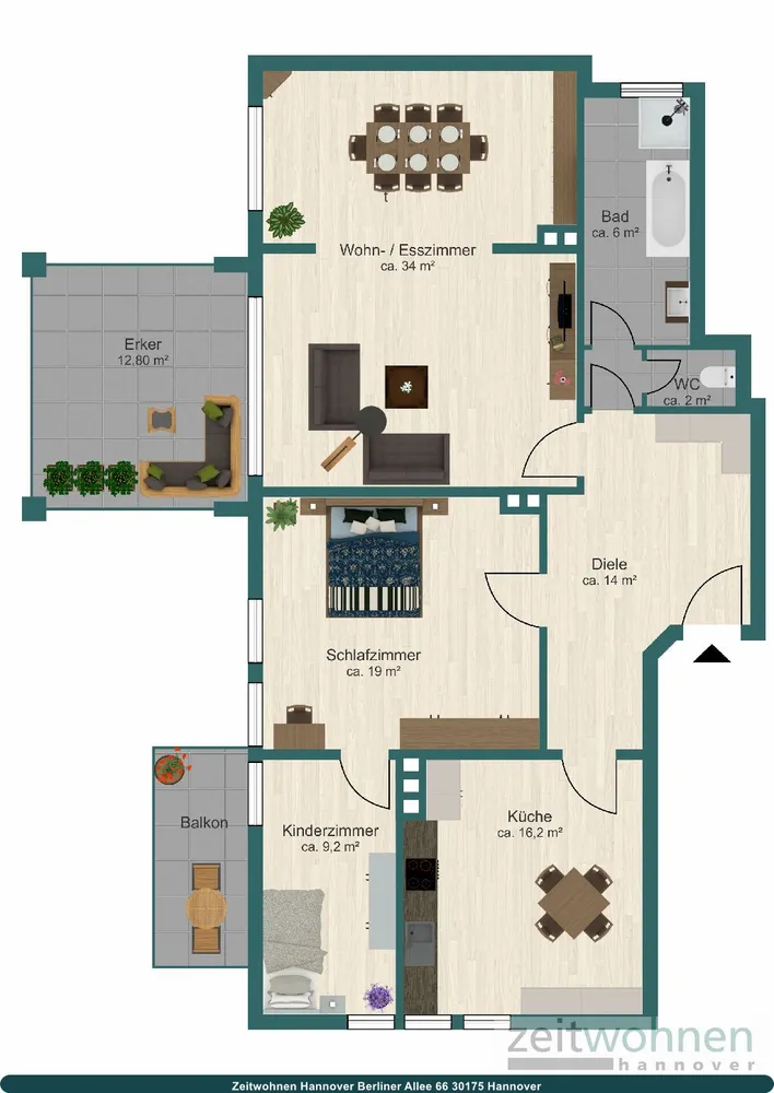 3 room apartment with 119 m² in Hanover – Photo 3