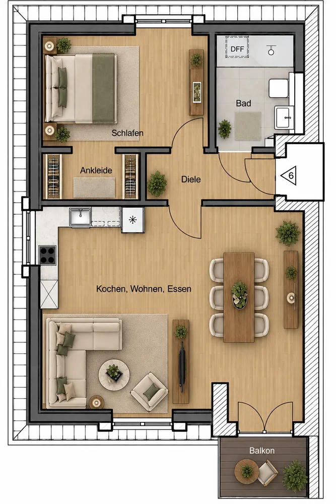 2 Zimmer Wohnung mit 64 m² in München – Bild 2