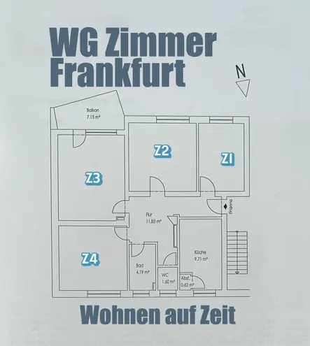WG-Zimmer mit 11 m² in Frankfurt am Main – Bild 7